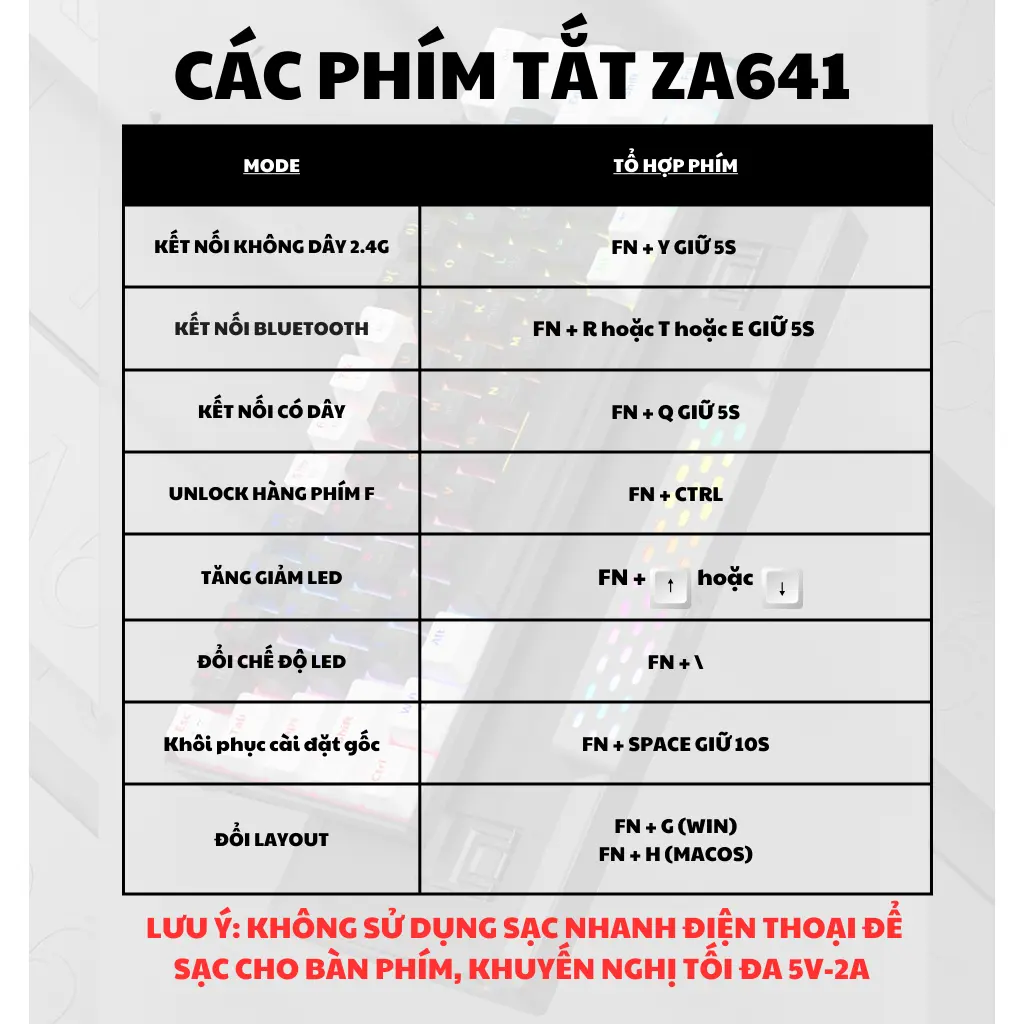 Bàn phím cơ không dây ATAS ZA641 - 3 chế độ kết nối - pin 1800mah - giá rẻ dùng cho laptop, pc, điện thoại | BigBuy360 - bigbuy360.vn