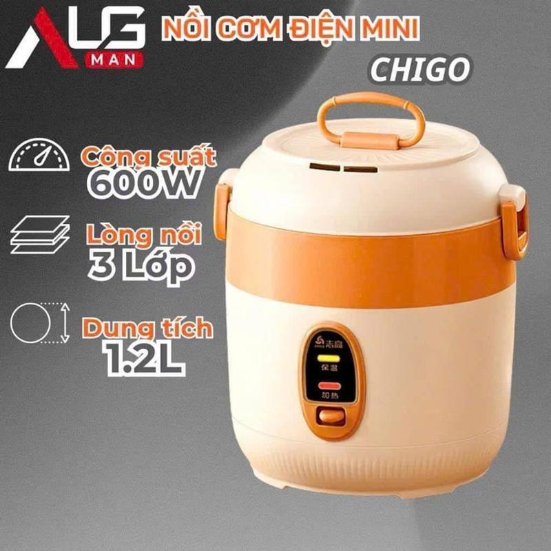Nồi Cơm Điện Chᶖgo 1,2L, Nồi Cơm Mini Nấu Đa Năng, Nấu Cơm, Hầm Cháo, Hấp, Xào, Luộc Tiết Kiệm Điện Năng