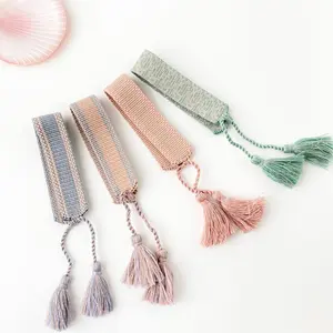 Woven Bracelet Part 1 Gelang Kain Polos dengan Tassel Unisex Wanita dan Pria