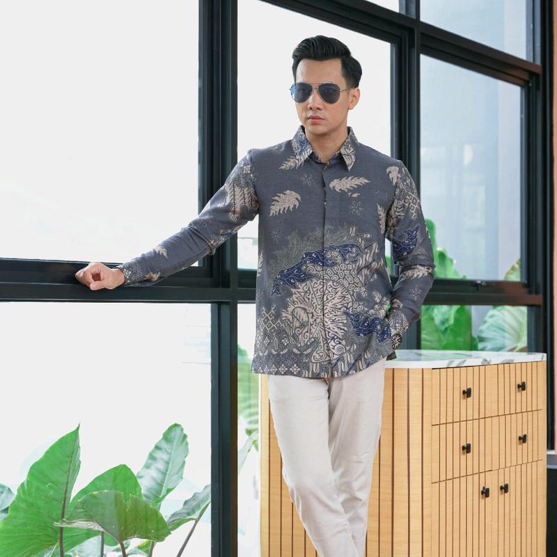 Kemeja batik pria Premium lengan panjang bahan doby lapis furing hero 0