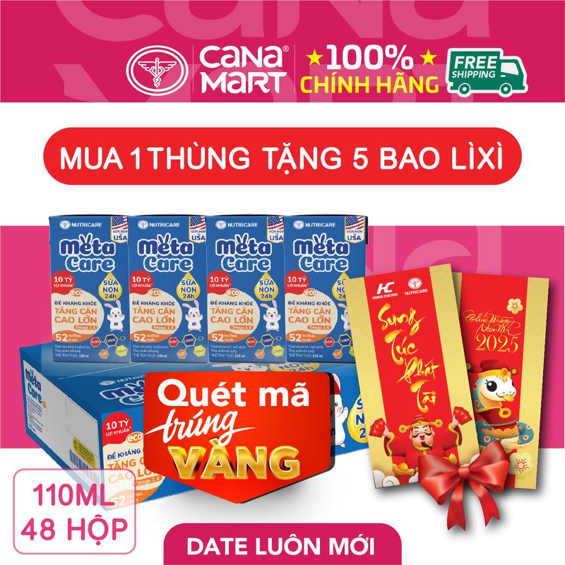 Thùng sữa Nutricare Meta Eco dinh dưỡng cho trẻ thấp còi 110ml