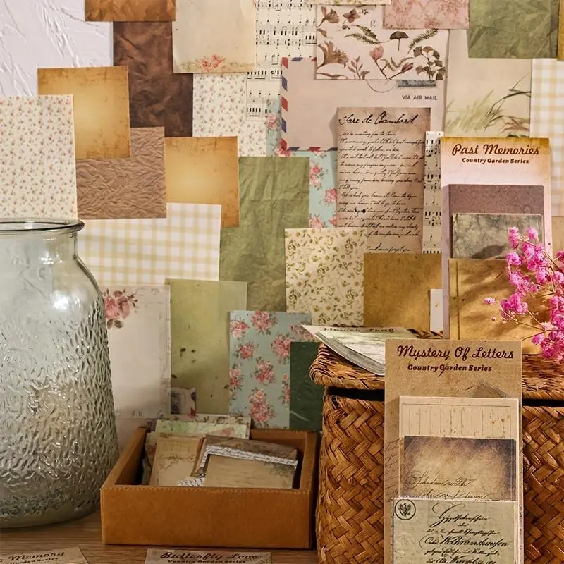 Random Vintage Material Paper (60 Sheets/pack), Multipurpose Scrapbooking & Journal Making Material Paper, DIY Decorative Paper for Scrapbooking & Journal Making 3