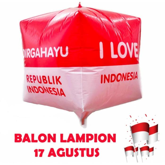 Gambar Balon Dirgahayu RI kubus / Balon Foil Bendera / Balon Foil Bendera Merah Putih dari Jaspart Kota Administrasi Jakarta Barat Tokopedia