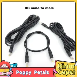 Kabel Sambungan DC Male to Male 55x21mm Ekstensi Daya Universal Untuk CCTV Kamera Strip LED Laptop Router Pedal Efek Gitar Charger Power Supply Outdoor Indoor