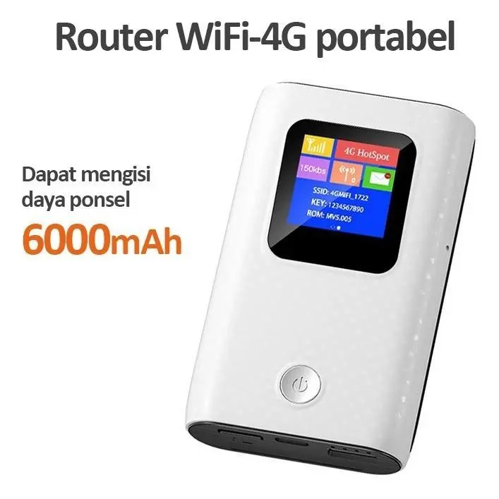Hi-Net Modem Wifi 4G LTE dengan bank daya 6000mAh wifi portabel Charger Putih 7