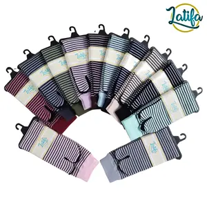 Kaos kaki Latifa Jempol Motif Salur 1 pasang Dewasa Muslim Wanita Panjang