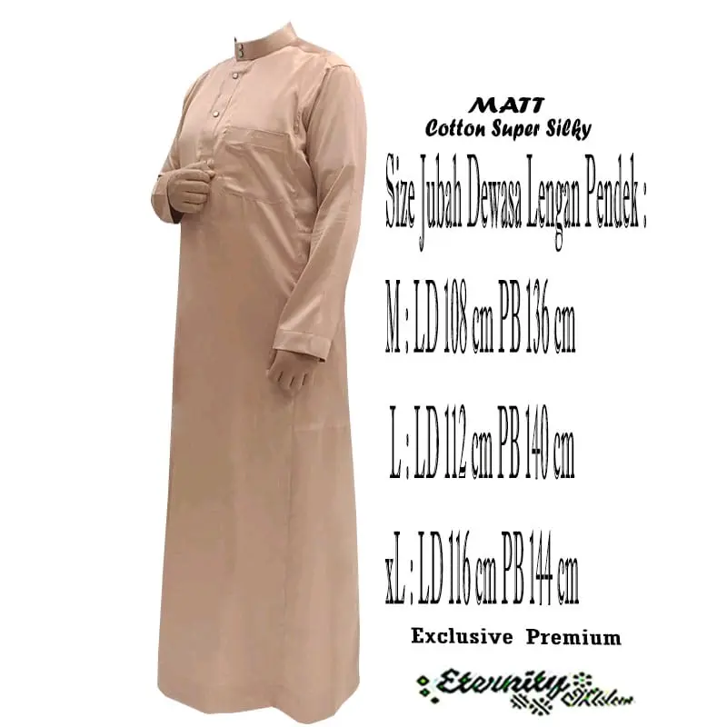 Jubah Gamis Pria Dewasa Terbaru Lengan Panjang Bahan Katun Premium 3