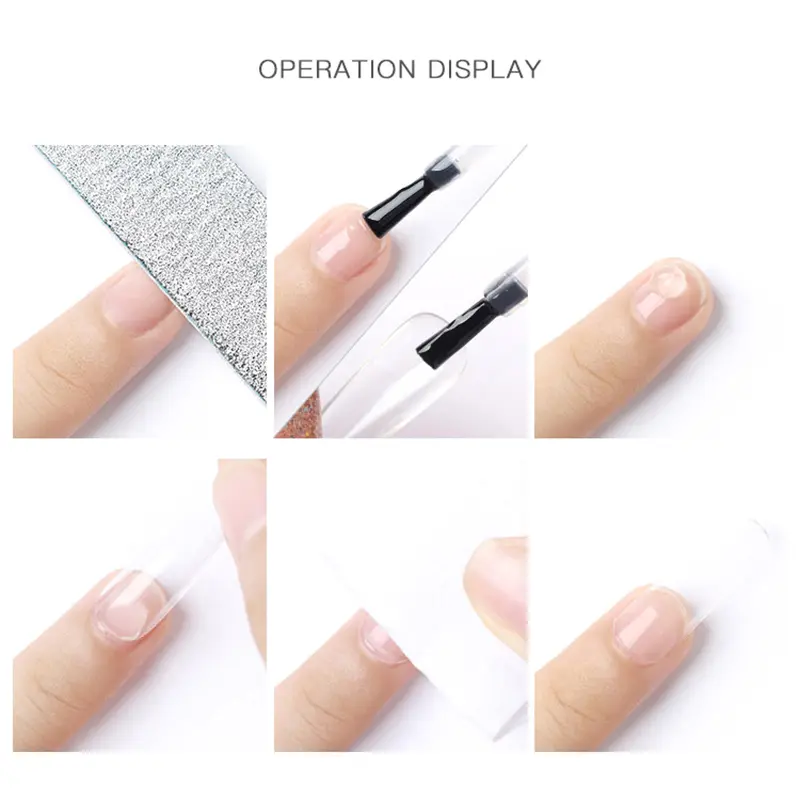 Bộ Gel Keo, Cho Móng Tay Gương Và Phấn, Với Cọ Lót Móng Tay, Gel Keo Dính Trong Suốt UV LED 3