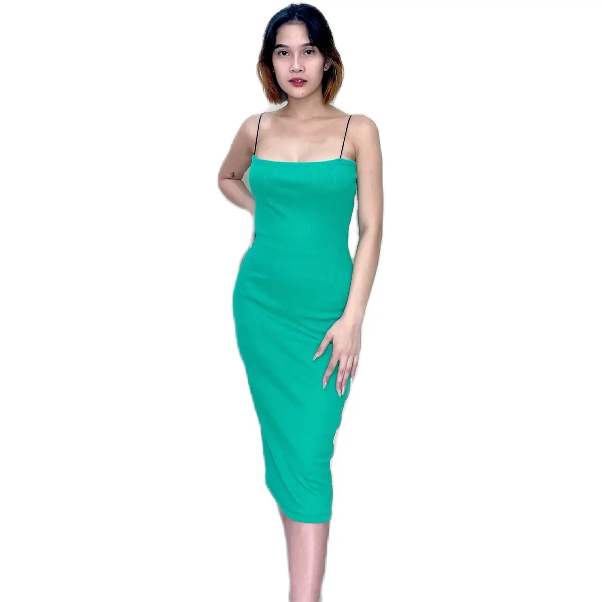 [SUNKISSED CO.] PENELOPE String Bodycon Rib Knit Dress