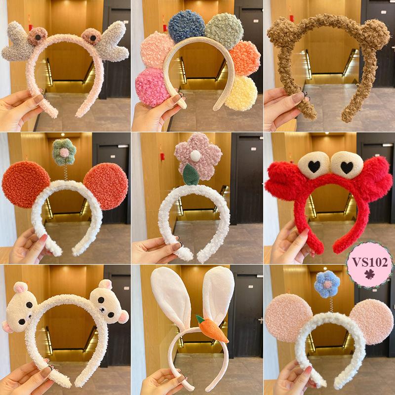 Băng đô rửa mặt dễ thương VS102 bờm tóc hình thú ngộ nghĩnh cute dễ thương tai thỏ mèo cá gấu bông hoa hàn quốc
