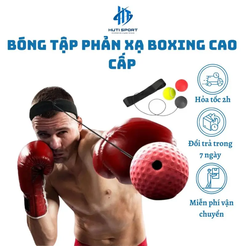 Bóng Tập Phản Xạ Boxing Cao Cấp, Bóng Tập Luyện Tay Đấm Bốc Võ Thuật Đeo Đầu Loại Nhẹ Và Nặng 0