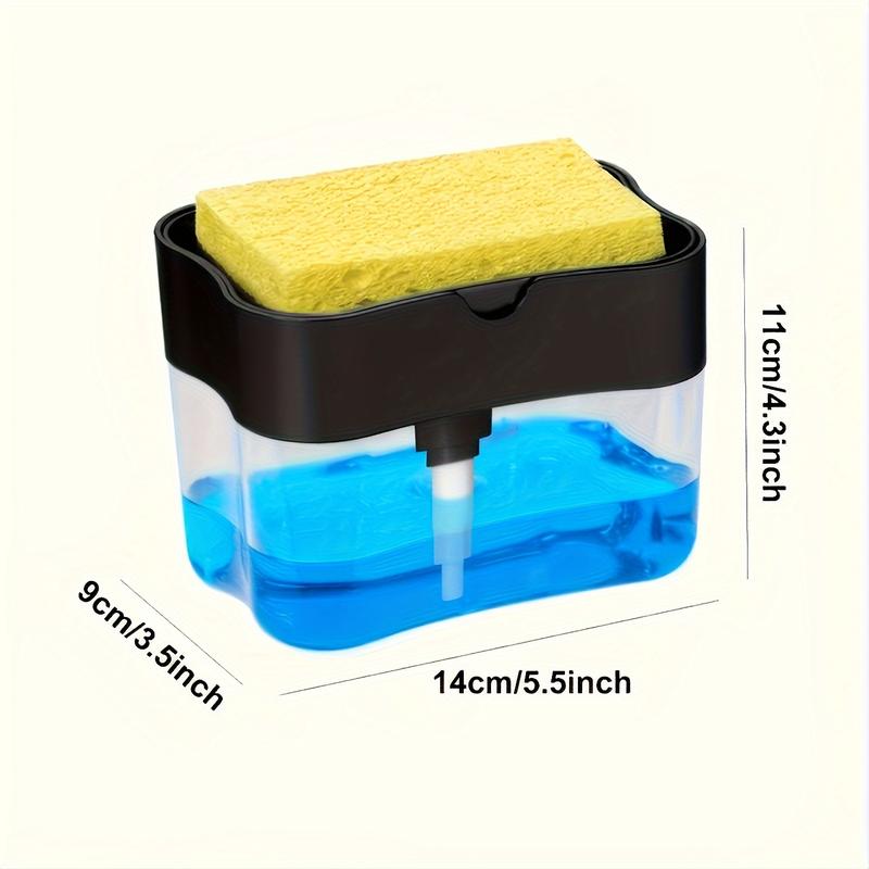 1pc Automatic Dish Soap Dispenser, Battery-Free, Manual Pump, Commercial Kitchen Dishwashing Station, Sponge Holder with Liquid Soap, Industrial Food Service Equipment 5