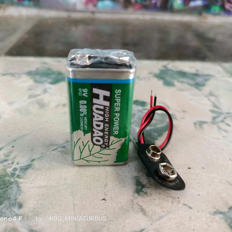 Baterai Kotak 9V Plus Soket Kancing 0