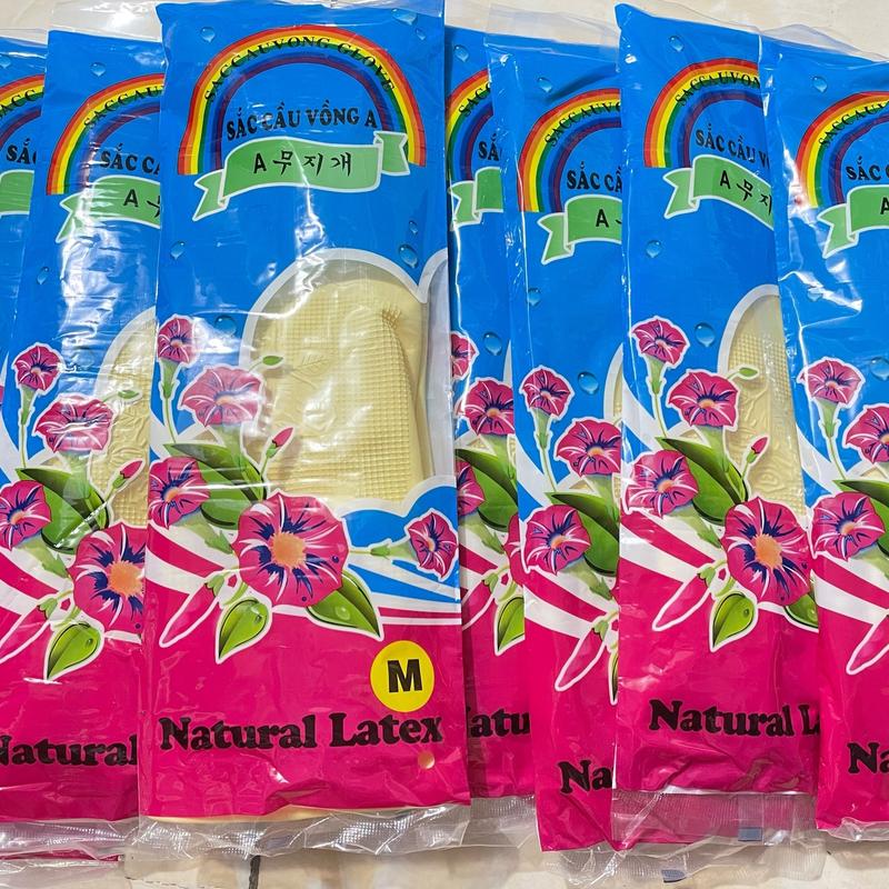 Combo 10 đôi găng tay cao su Sắc Cầu Vồng dài 32cm size M