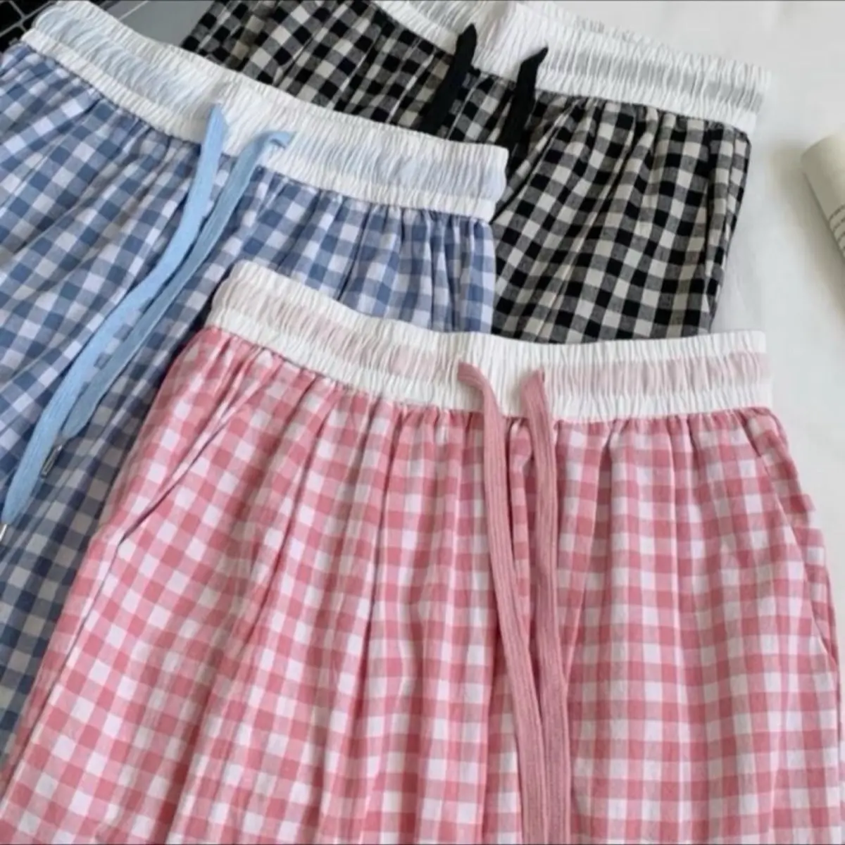 Quần kẻ caro 3m xanh hồng đen cho các nàng lựa chọn quần  flannel quần  caro Nữ Women Ong Voi