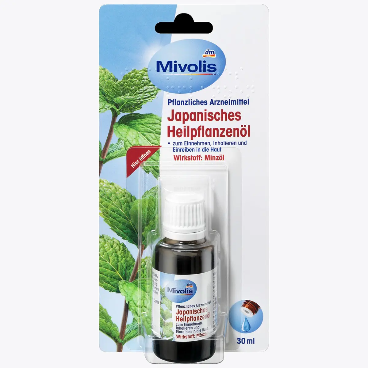 Tinh Dầu Bạc Hà Mivolis [Hàng Đức] Giảm Căng Thẳng Mệt Mỏi, Chống Cảm Lạnh, Giảm Các cơn Nhức Đầu, lọ 30ml Massage