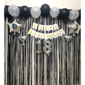 PAKET SET DEKORASI ULANG TAHUN TEMA HITAM PUTIH