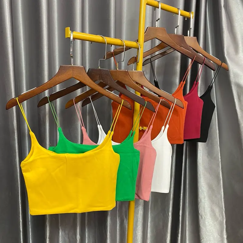 Áo hai dây croptop sợi dây nhỏ dáng ôm body siêu hách dáng thun may hai lớp loại đẹp Nữ Voi ba 2