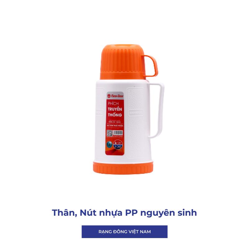 Phích nước mini Rạng Đông 1,2 lít, bình thuỷ giữ nhiệt cá nhân, đựng nước nóng, Model: RD 1235 N1 1