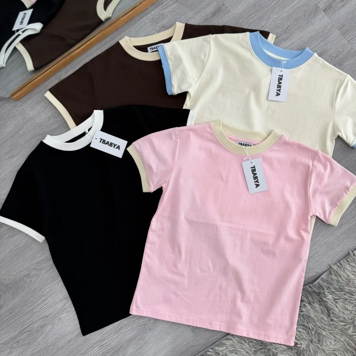 TBABYA ÁO THUN BABYTEE BO TAY FORM SUÔNG DÁNG BABYTEE NGẮN LƯU Ý FORM NHỎ -250GSM