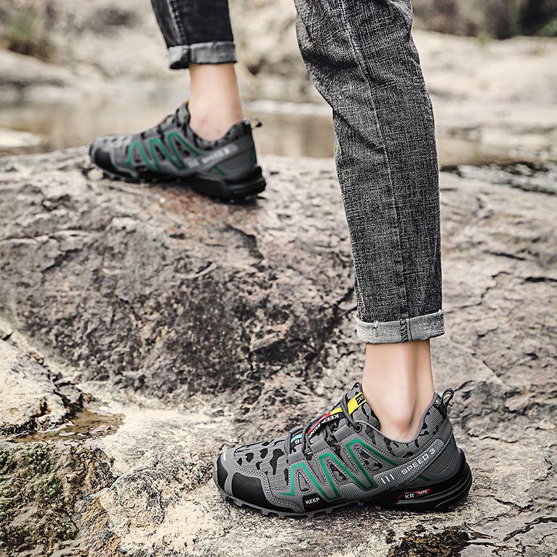 Product Introduction of 2023 Cross-Border Hiking Shoes Men's plus Size Lightweight Casual Mountain Running Shoes Riding plus Size Outdoor Hiking Shoes Non-Slip 24