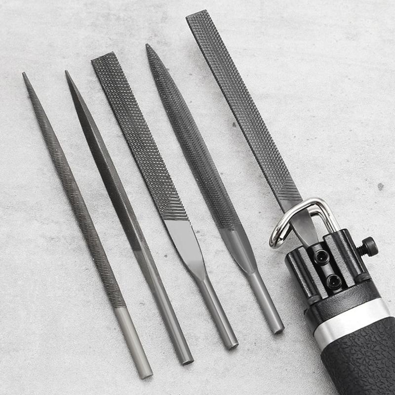 Product Introduction of 4Pcs High-quality Coarse Teeth Pneumatic File Flat/Semicircle/Triangle/Circle Sharpening Coarse Teeth Files Hand Tool Polishing Pneumatic Rasp 14