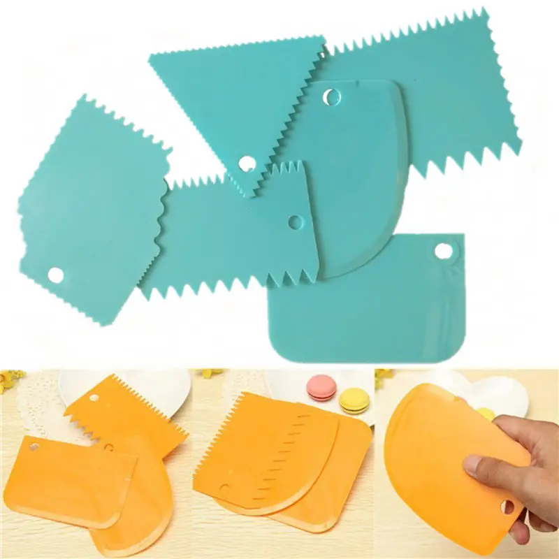 6Pcs Cutter Pastry Dough Fondant Cream Decorating Cake Scraper Edge Tools