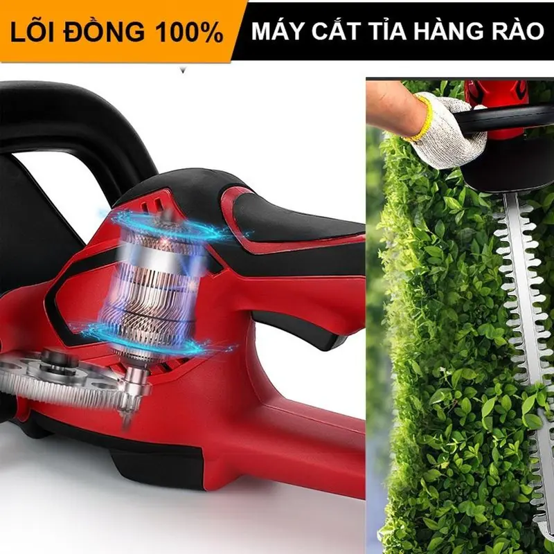 Máy cắt tỉa hàng rào cây cảnh LAPUseᵰ động cơ lõi đồng 1oo% - Công suất 1800W - Dùng chung chân pin Makita 1