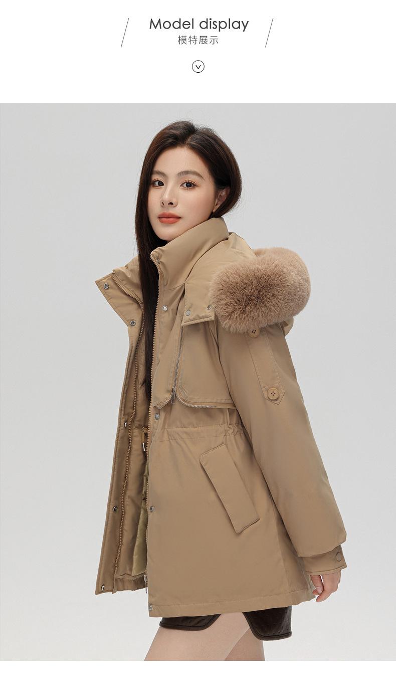Product Introduction of Fashion Big Fur Collar down Cotton-Padded Jacket Women's Short 2023 New Winter Clothes Small Workwear Thickened Parka Cotton-Padded Jacket 13
