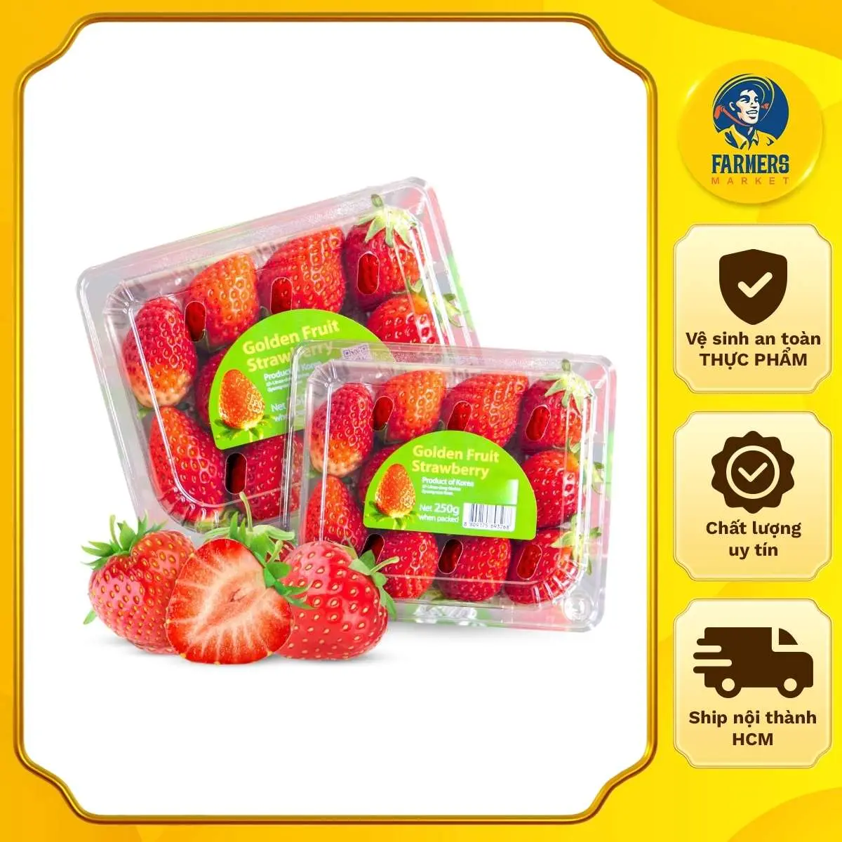 Dâu Hàn Quốc 250G/Hộp - Dâu có vị ngọt nhiều ít chua, mọng nước, thơm