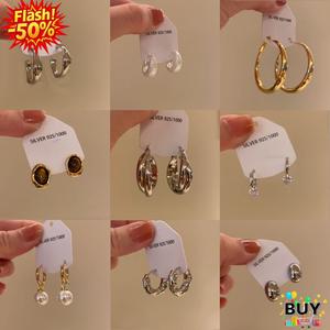 ต่างหูผู้หญิง มีให้เลือก 42 สไตล์ ต่างหูห่วงโลหะ ต่างหูทรงกลมสีทอง ต่างหูเพทาย สตั๊ด ดีไซน์รักและผีเสื้อ ทันสมัย เหมาะเป็นของขวัญ ผู้หญิง