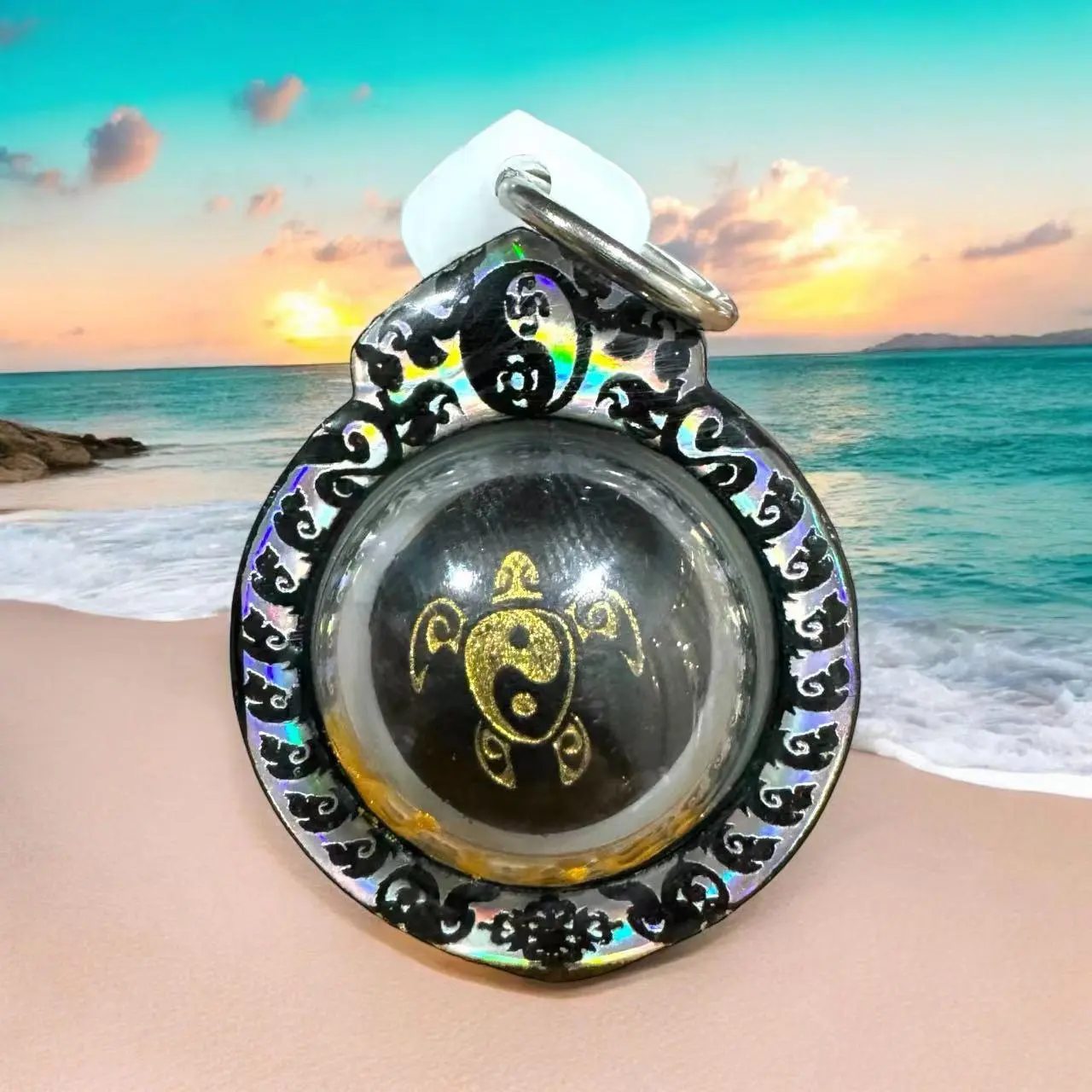 Aj MIKE-Black Turtle Loop om-thai fengshui ornaments Decor