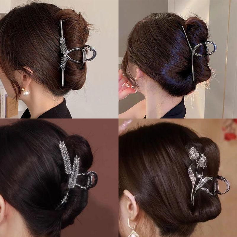 Kẹp Tóc, Thiết Kế Gai Lúa Mì, Cao Cấp, Kẹp Tóc Càng Cua Búi Tóc Sau Đầu, Dành Cho Nữ, Cỡ Lớn, Thanh Lịch, Kẹp Cá Mập, Phụ Kiện Tóc, Thích Hợp Cho Mùa Hè 0