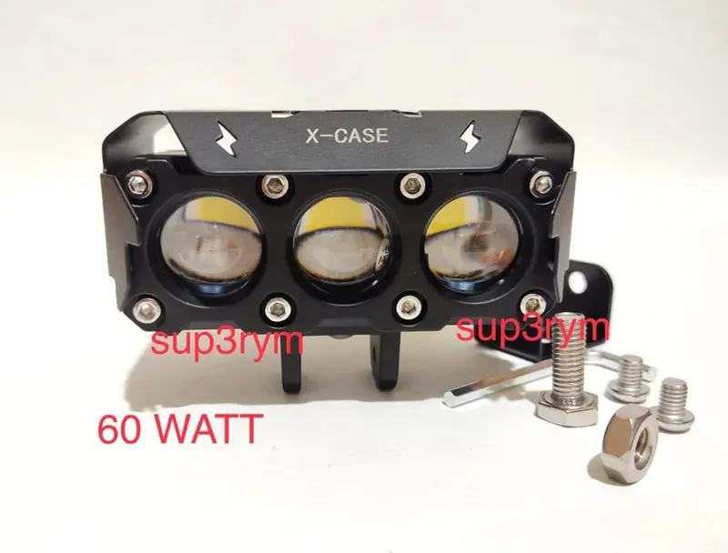 Lampu tembak LED Laser D2 D3 transformer SQL 3 mata lensa kuning putih 2