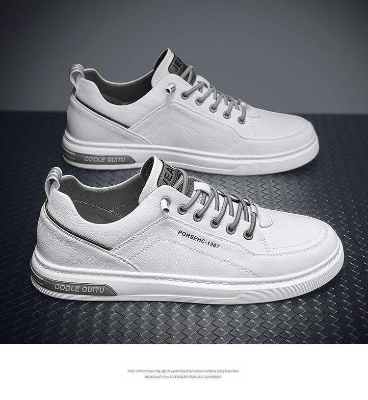 Product Introduction of 2025 Men's Shoes Spring and Autumn 2025 New Casual Leather Shoes Men's Small White Flat Shoes Teenagers Versatile Summer Sports White Shoes 18