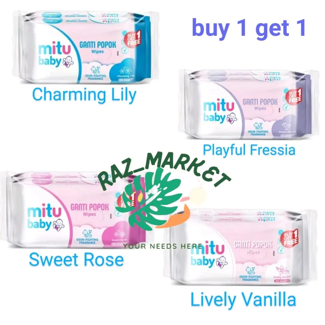 MITU Baby Wipes Tisu Basah Bayi Ganti Popok 50s Beli 1 Gratis 1