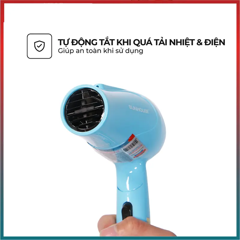 Máy sấy tóc mini Sunhouse SHD2305 - 2 tốc độ sấy - Tay cầm gấp gọn - Bảo hành 12 tháng maysay 2