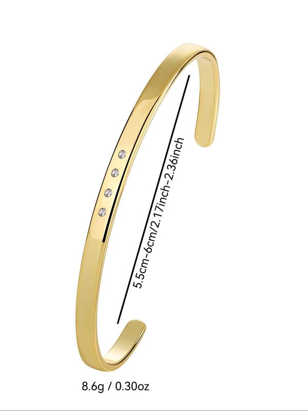 Women's Elegant Rhinestone Decorated Bangle Bracelet, Exquisite Trendy Bangle, Fashionable Jewelry for Women & Girls As Gift 2