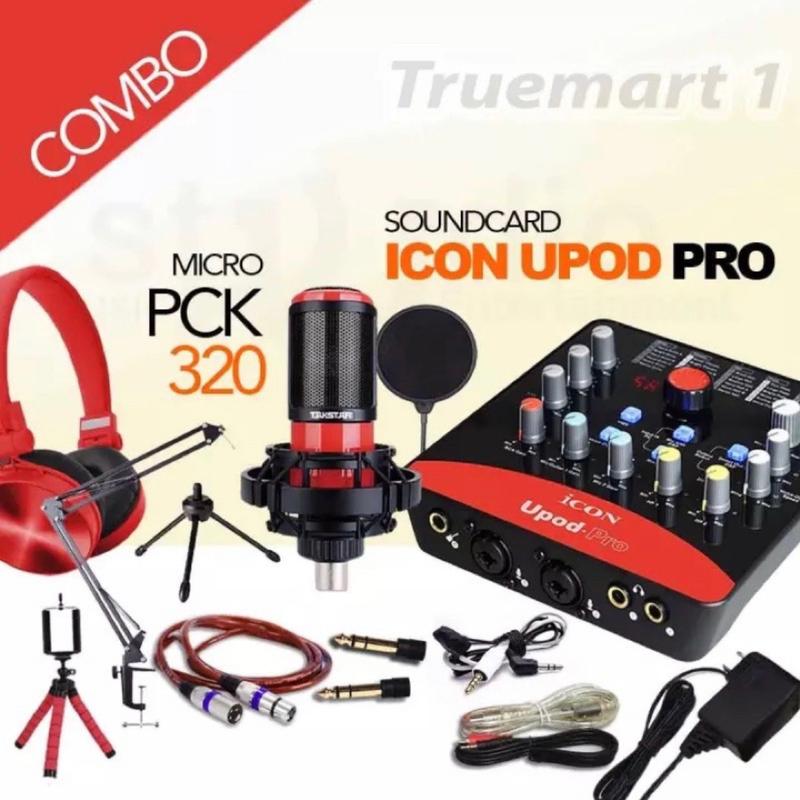 Combo Hát Thu âm livestream icon upod pro kèm mic PC K320 đầy đủ phụ kiện bảo hành 6 tháng
