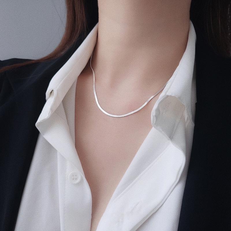 Product Introduction of Dây chuyền lụa dẹp bóng chất liệu bạc Italy s925 sang trọng unisex cho nam nữ - vòng cổ thanh lịch 12