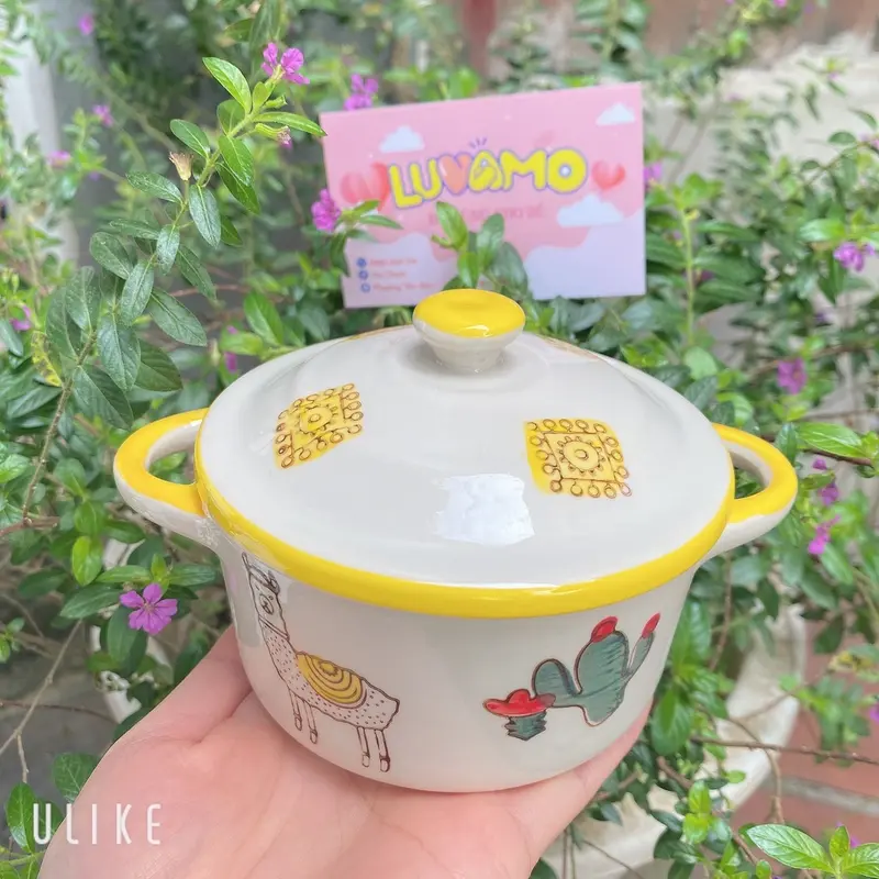 Chén sứ hình Ramenkin có nắp cho bé ăn dặm 3