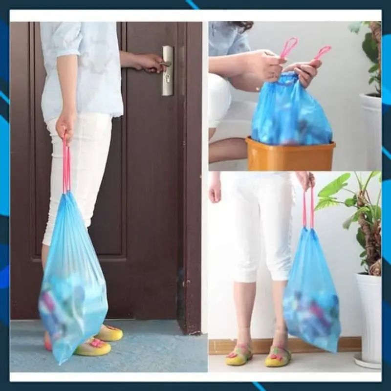 Sét 5 Cuộn Túi đựnġ Rác Có Dây Rút Nhiều Màu 3