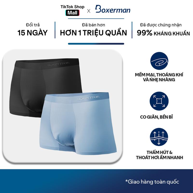 Quần lót nam combo 2 PROFIT trunk polyester cao cấp BOXERMAN Menswear Quần Boxer Menswear Quần Boxer Sịp Thun