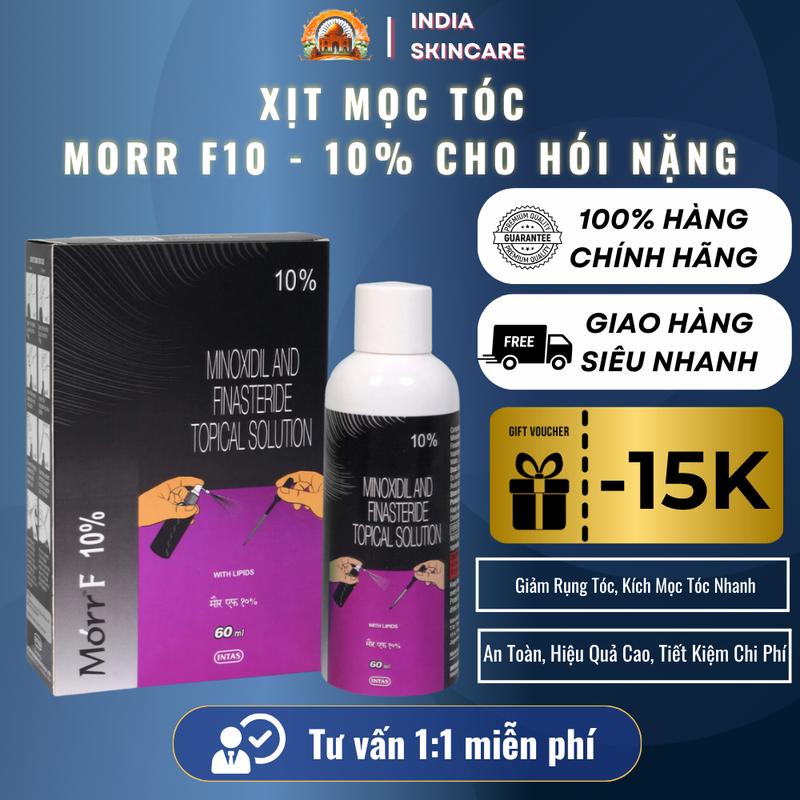  Xịt Mọc Tóc Morr F10 Minoxidil & Finasteride 10% Giúp Tóc Mọc Nhanh Chắc Khỏe Tóc Giảm Hói 60ML 