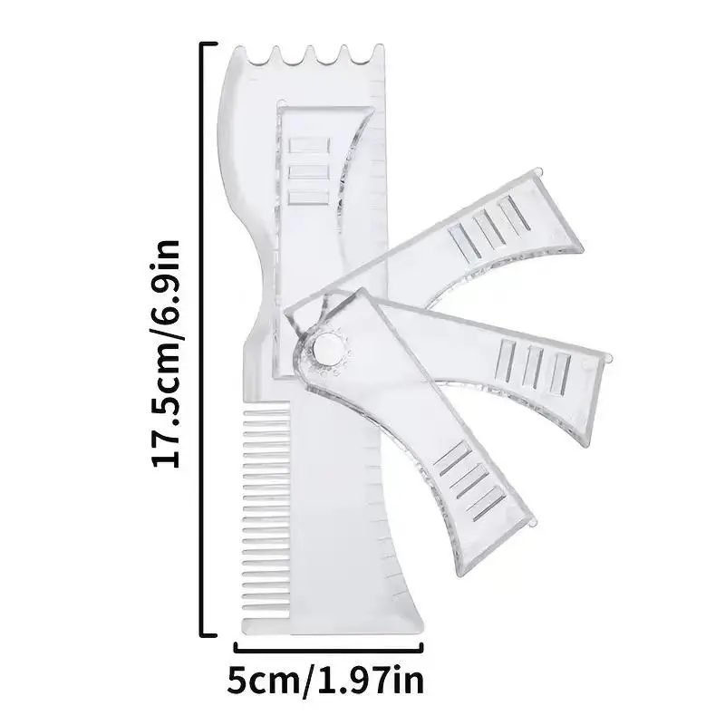 Random Color Rotatable Beard Styling Comb, 1 Box Adjustable Beard Styling Ruler, Professional Beard Styling Tool For Men 1