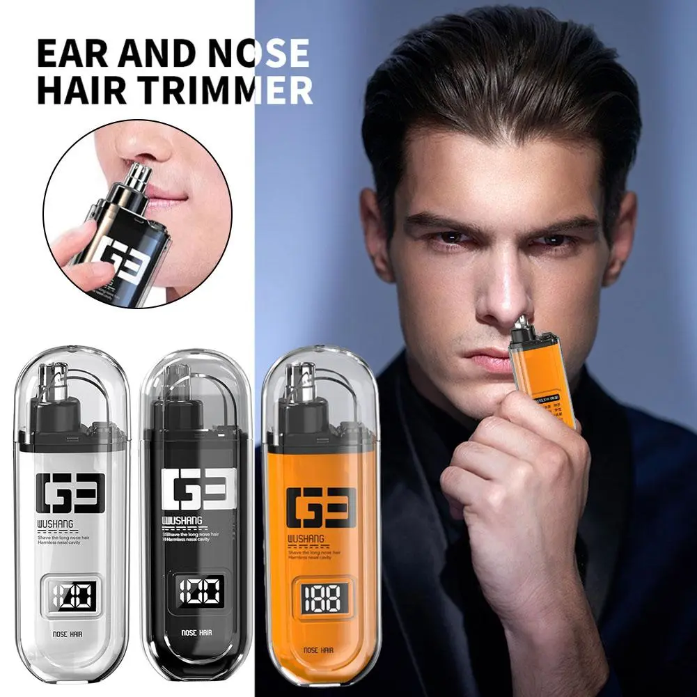 ที่กันจอนขนจมูกไฟฟ้า แบบใหม่ Type-C ชาร์จใหม่ได้ สำหรับผู้ชายและผู้หญิง ใช้เปียกและแห้ง กันน้ำ แบบพกพา ใบมีดสแตนเลสเยอรมัน ใบมีดหมุนได้ 360° เหมาะสำหรับขนจมูก เครา ขนตา และเครื่องโกนหนวด มีดโกน น้ำยาทำความสะอาดผิวหน้า