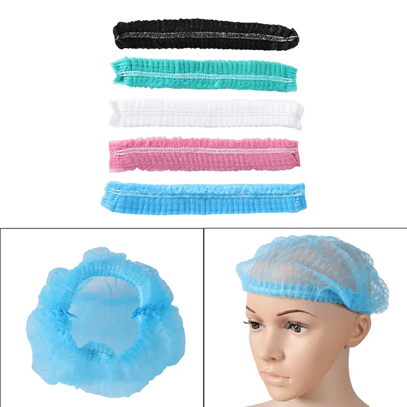 Mũ Tóc Dùng Một Lần, 100 CÁI, 21 Inch, Làm Bằng Vải Không Dệt, Mũ Lưới Tóc Bouffant, Mũ Che Đầu Co Giãn, Thích Hợp Cho Làm Đẹp, Nhà Bếp, Thẩm Mỹ Viện Thực Phẩm, Tiệm Làm Tóc, Tắm 2