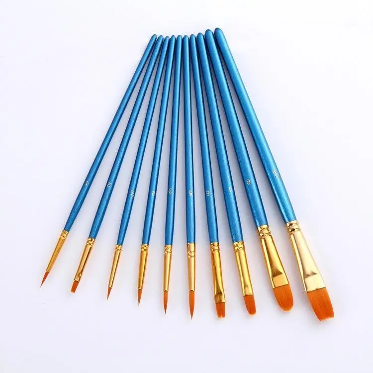 10pcs Paint Brushes Paint Brush Set for Watercolor/Oil/Acrylic/Crafts/Rock & Face Painting