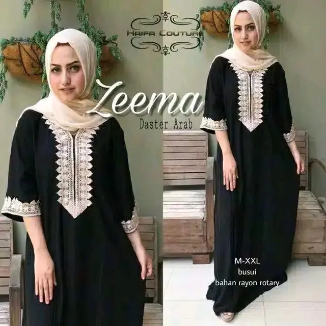 Daster arab zeema viral ll kain cringkle airflow santung busui . allsize jumbo fit ld 120