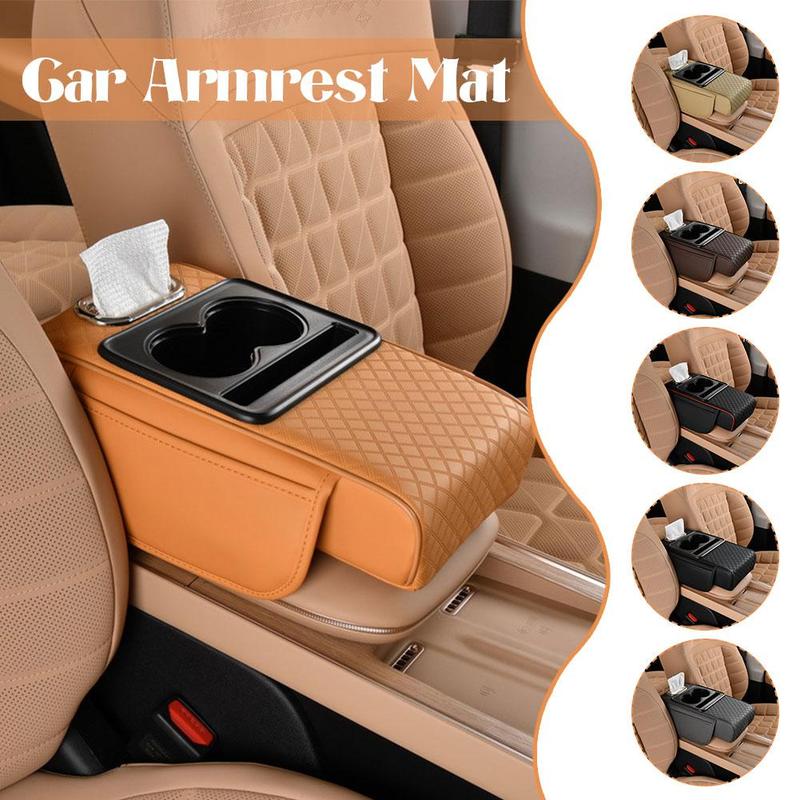 Car Armrest Pad Storage Bag Cup Holder Tissue Box Slot Car Mobile Phone Slot Auto Accessories Interior Storage Pieces 0